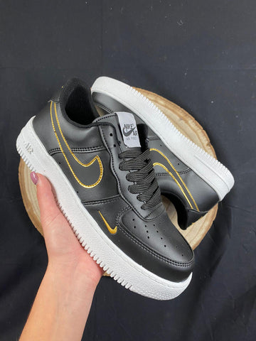 Nike Air Force 1 Black Gold Line